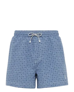Brunello Cucinelli グラフィックプリント スイムショーツ ブルー - サムネイル1