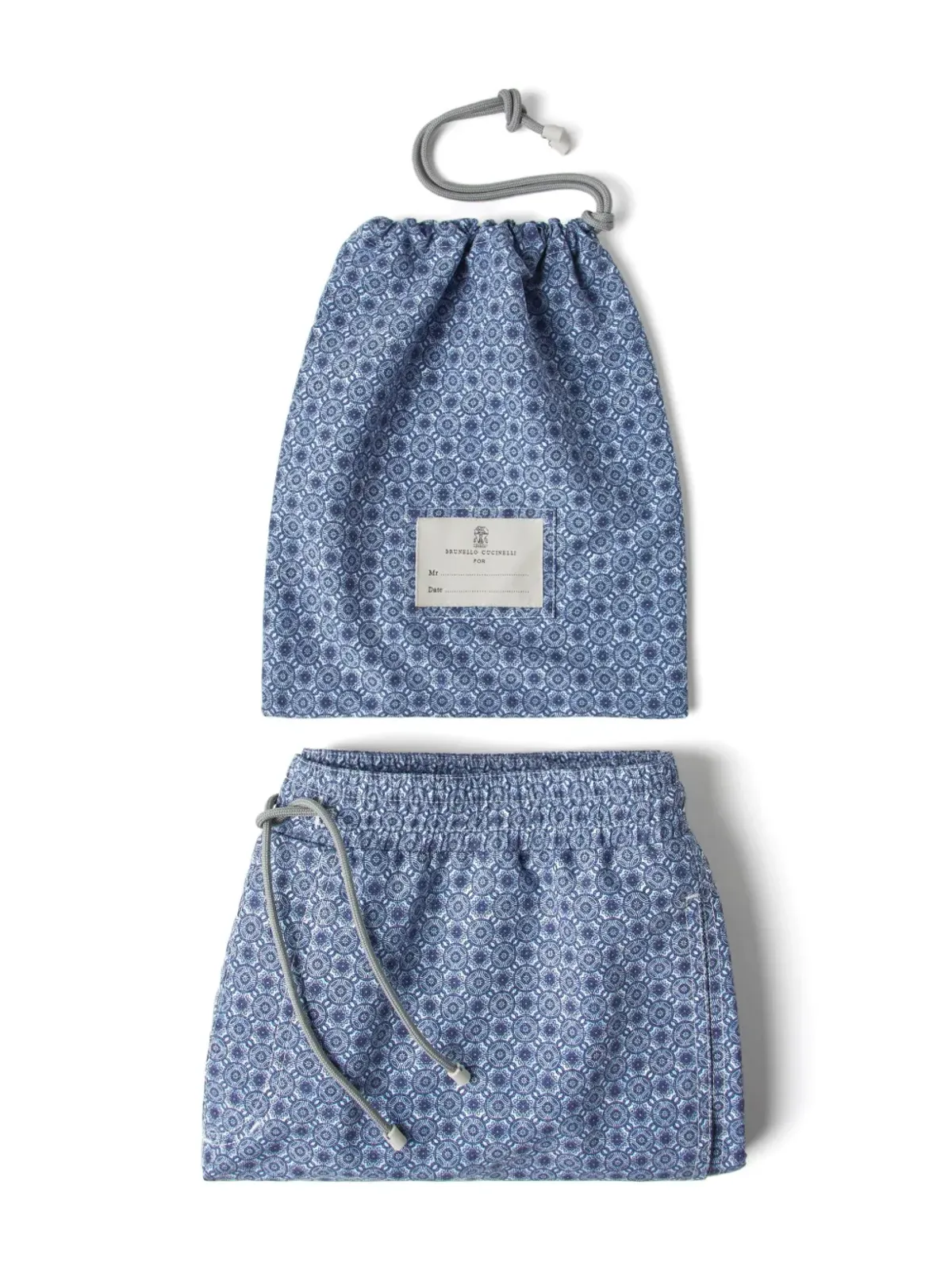 Brunello Cucinelli グラフィックプリント スイムショーツ ブルー - 画像5