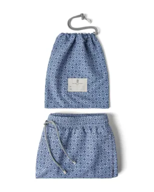 Brunello Cucinelli グラフィックプリント スイムショーツ ブルー - サムネイル5