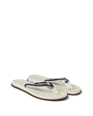 Brunello Cucinelli ストライプ入りレザー フリップフロップ - ブルー - サムネイル2