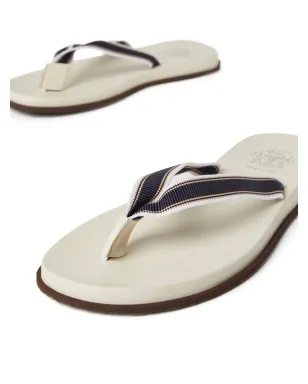 Brunello Cucinelli ストライプ入りレザー フリップフロップ - ブルー - サムネイル4