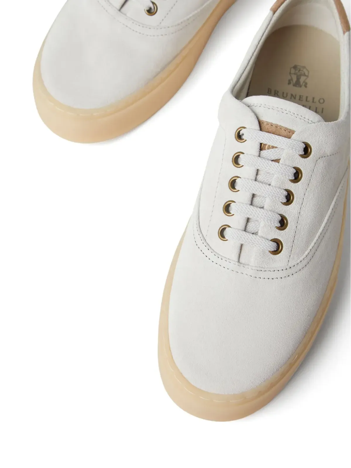 Brunello Cucinelli ローカット スエード スニーカー ホワイト - 画像4