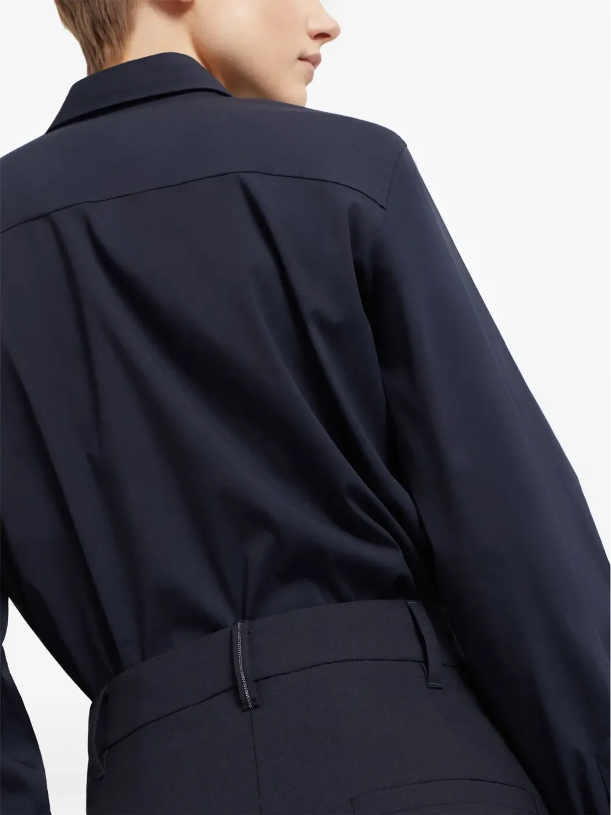 Brunello Cucinelli プリーツ入りテーパードパンツ ブルー - 画像5