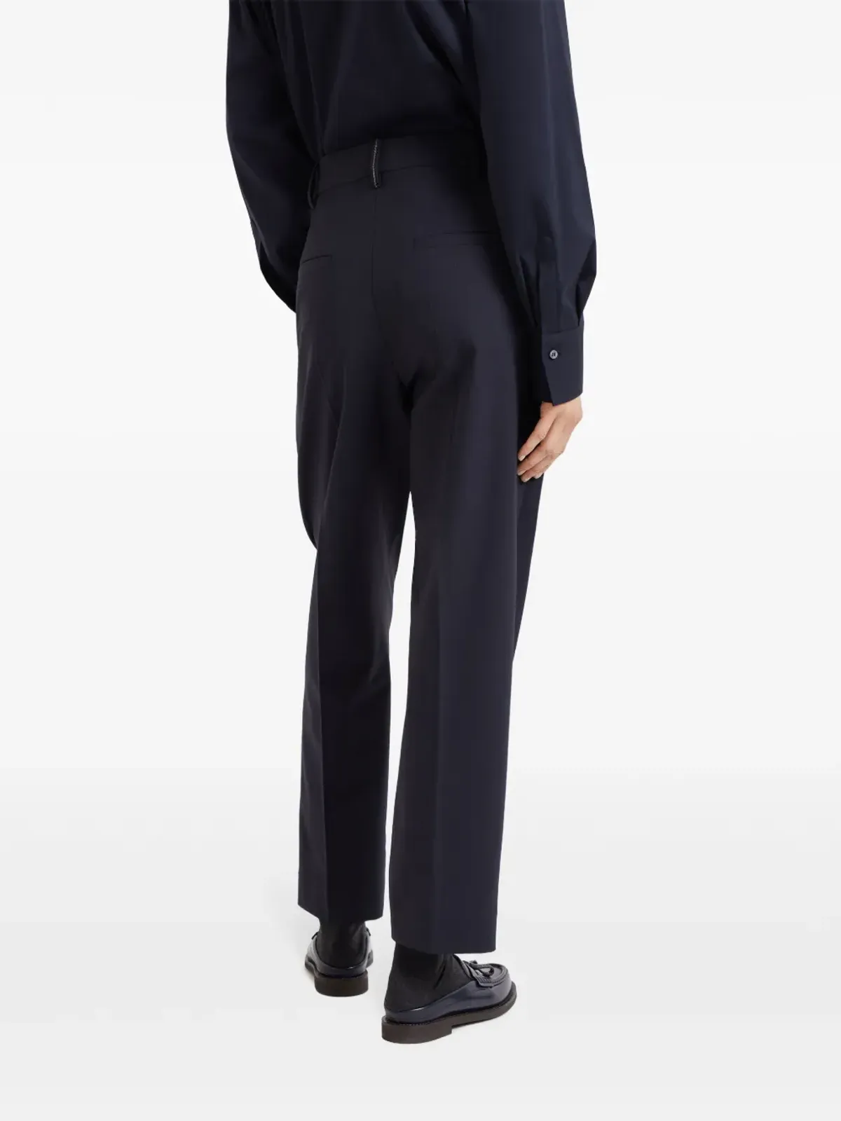 Brunello Cucinelli プリーツ入りテーパードパンツ ブルー - 画像4