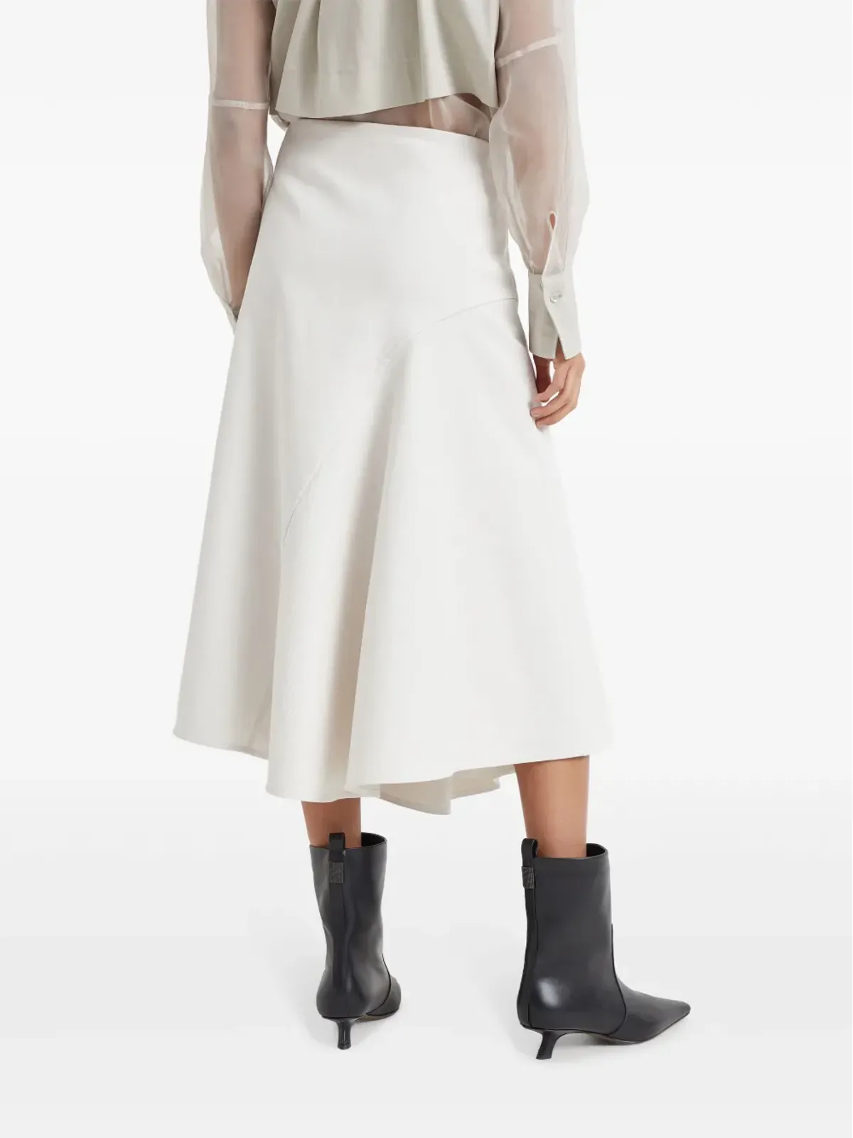 Brunello Cucinelli アシンメトリーAライン ミディスカート - 画像4