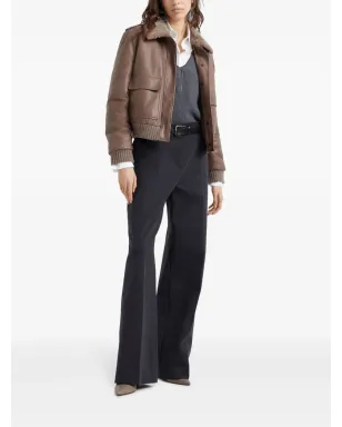 Brunello Cucinelli ワイドレッグパンツ ブラック - サムネイル2