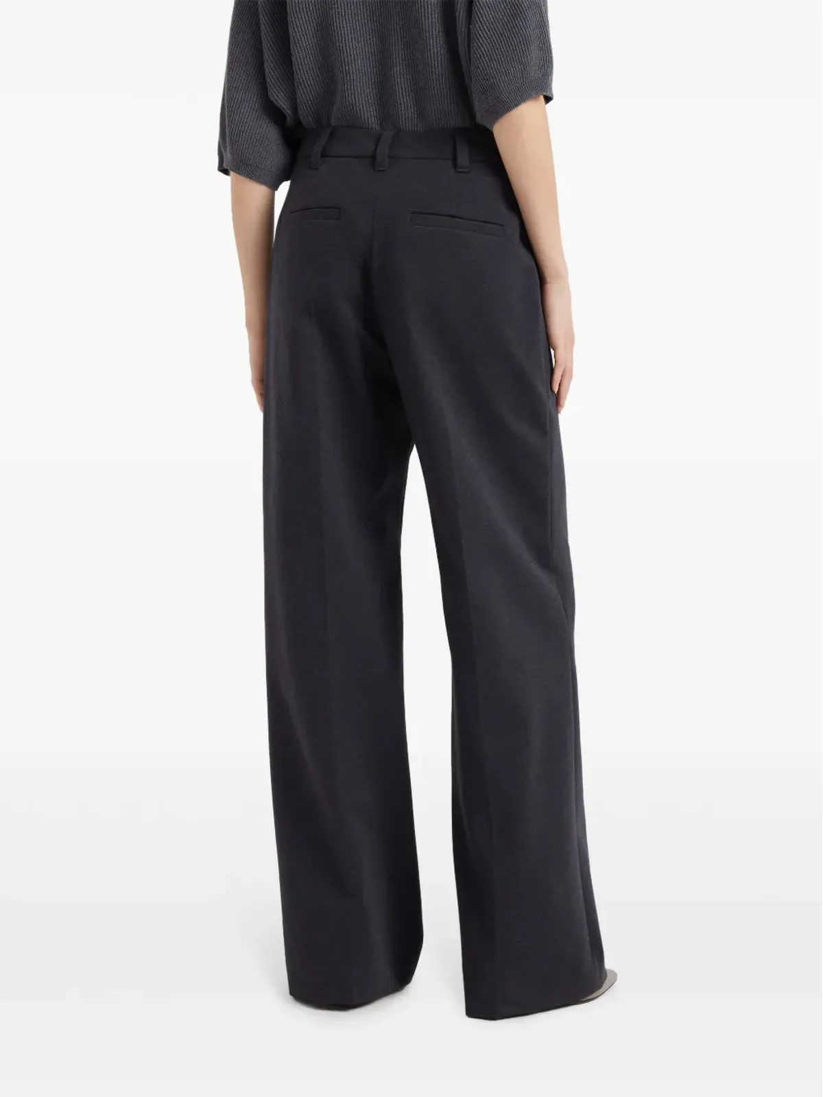 Brunello Cucinelli ワイドレッグパンツ ブラック - 画像4