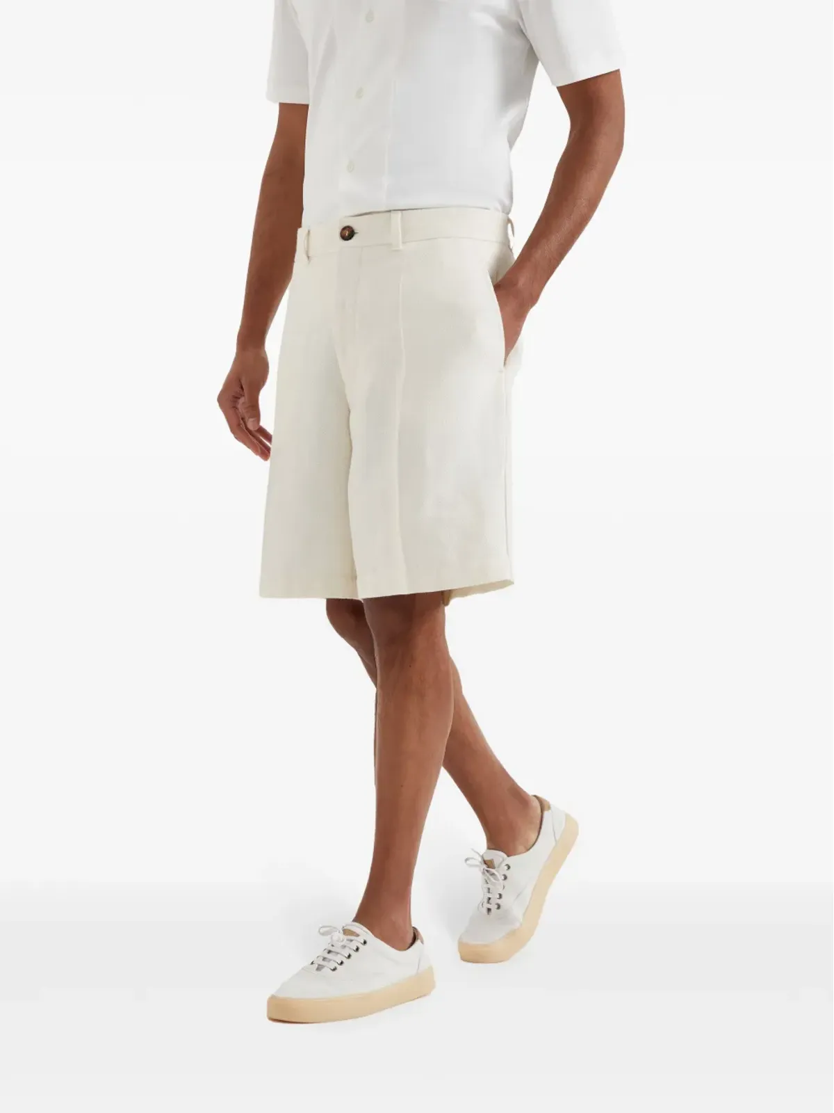 Brunello Cucinelli ミッドライズ Bermudaショーツ - ホワイト - 画像3