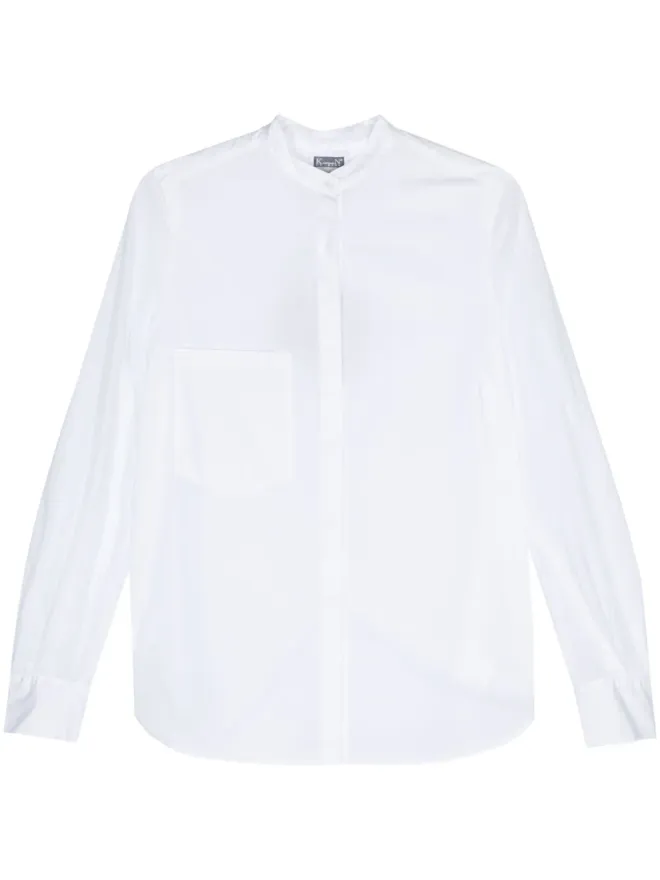 Kristensen Du Nord Kristensen Du Nord バンドカラーコットンシャツ - Whiteの商品画像