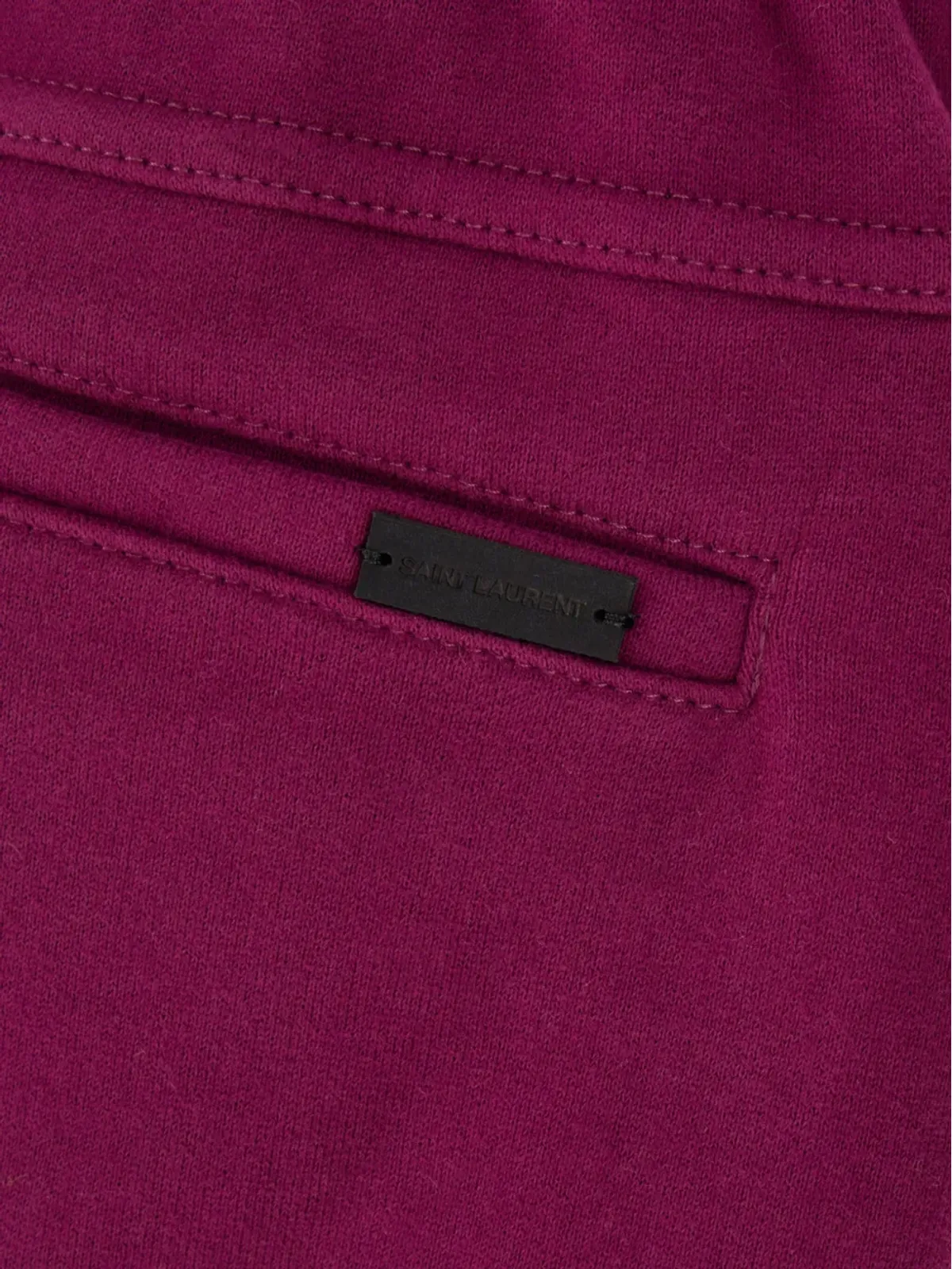 Saint Laurent 刺繍ロゴ コットン トラックパンツ - パープル - 画像3