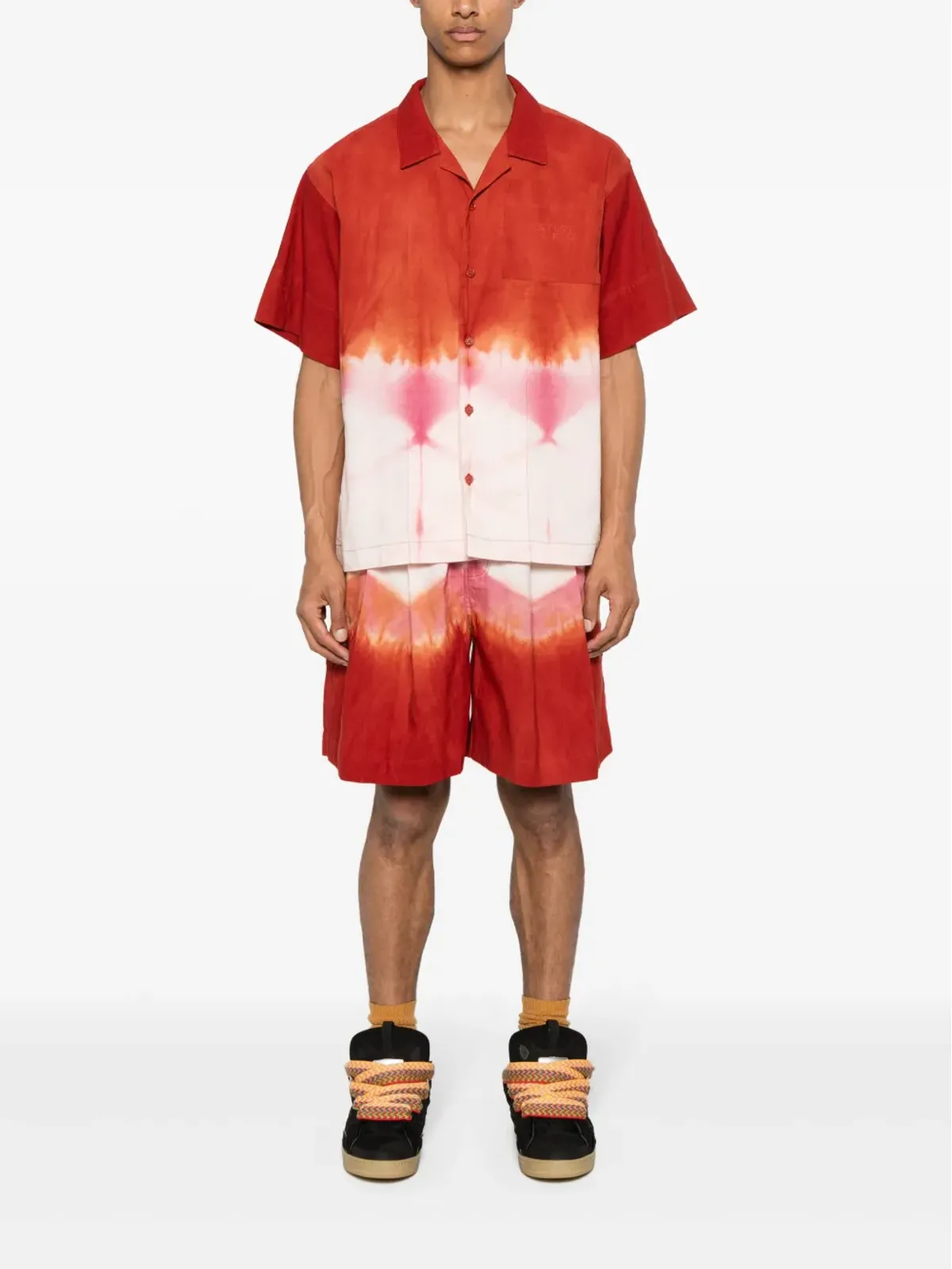 STORY mfg. Bridge Grapefruit Clamp-dye shorts - Red - 画像2