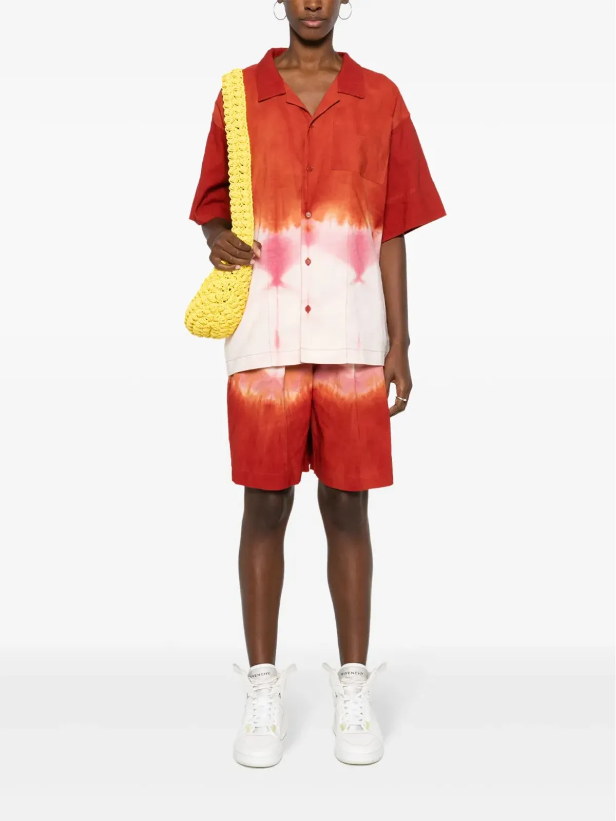 STORY mfg. Bridge Grapefruit Clamp-dye shorts - Red - 画像3