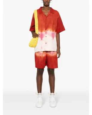 STORY mfg. Bridge Grapefruit Clamp-dye shorts - Red - サムネイル3