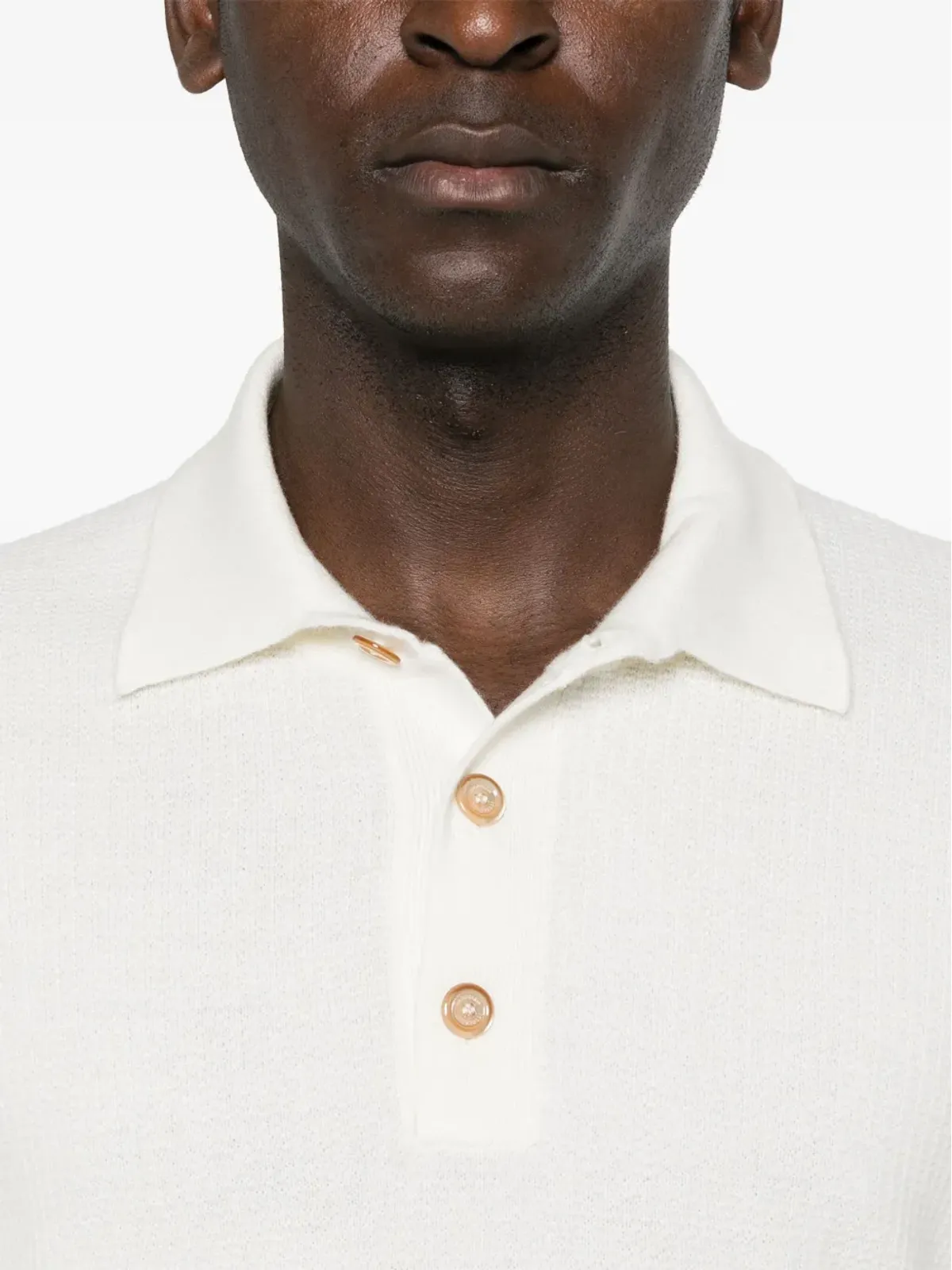 Brunello Cucinelli ワッフル編みキャッシュメリーポロシャツ - 画像5