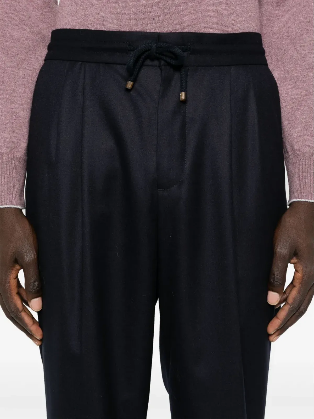 Brunello Cucinelli ミッドライズ テーパードパンツ ブルー - 画像5
