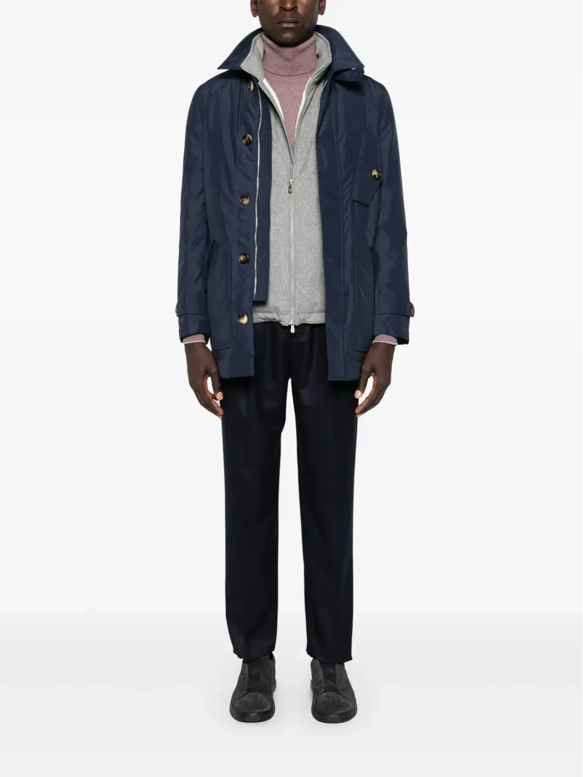 Brunello Cucinelli ミッドライズ テーパードパンツ ブルー - 画像2