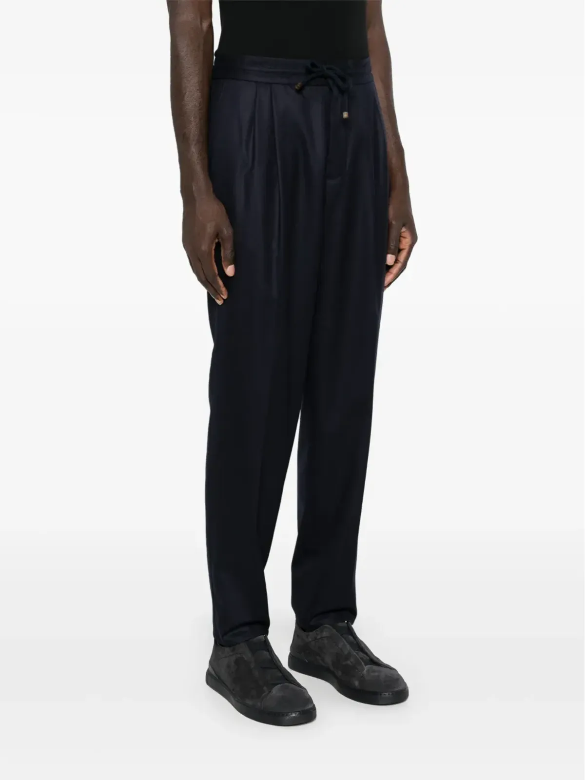 Brunello Cucinelli ミッドライズ テーパードパンツ ブルー - 画像3