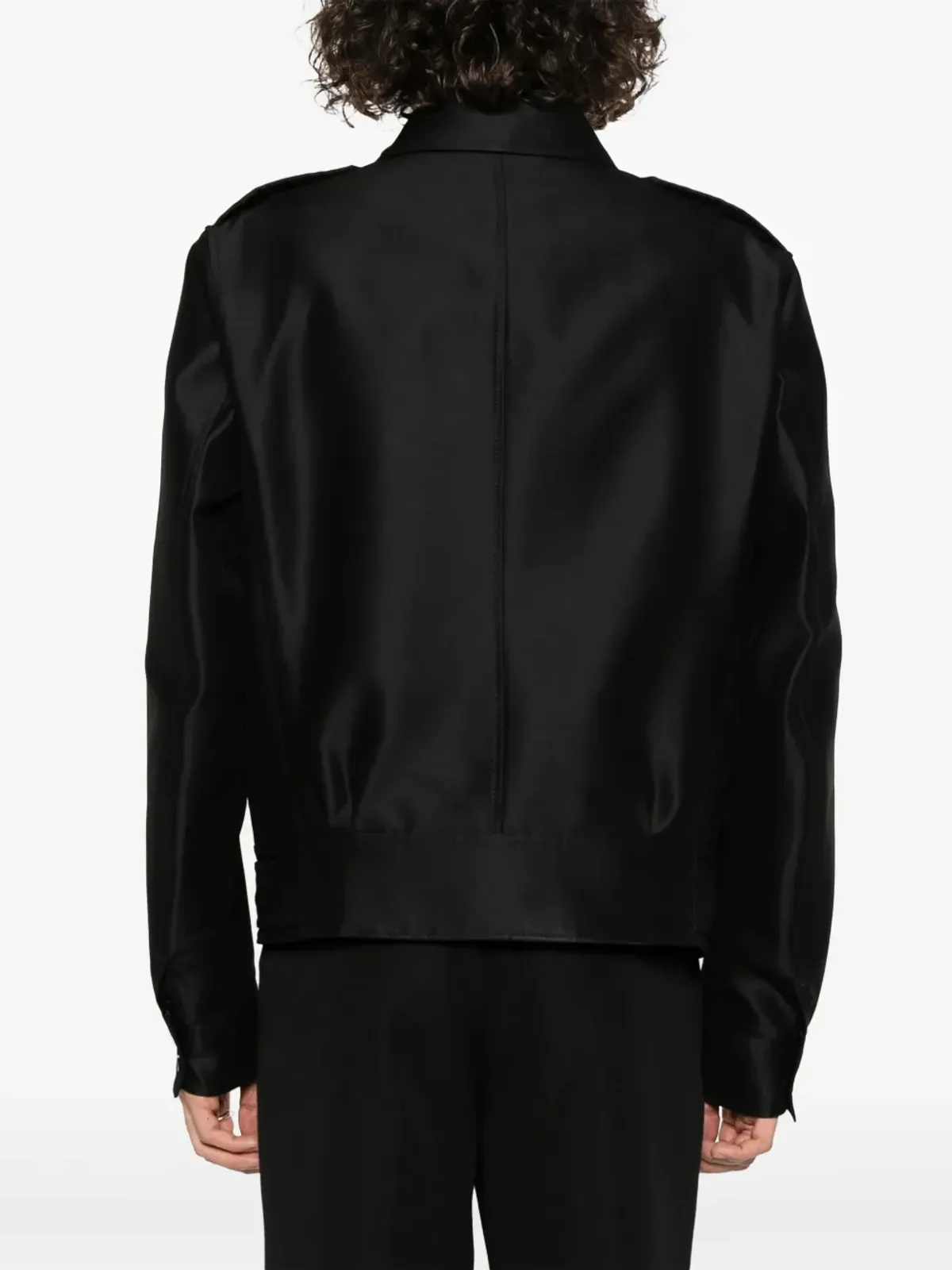 TOM FORD ボタンアップ ミリタリージャケット ブラック - 画像4