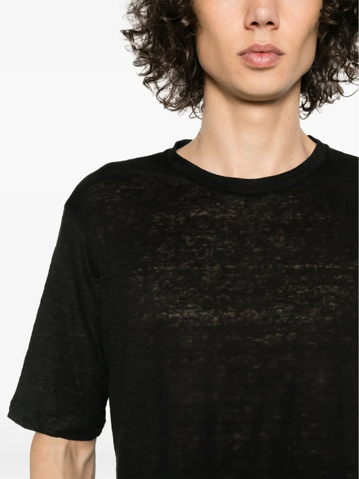 Cruciani クルーネックリネンTシャツ - 画像5