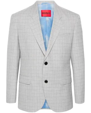 HUGO plaid-check single-breasted blazer - サムネイル1