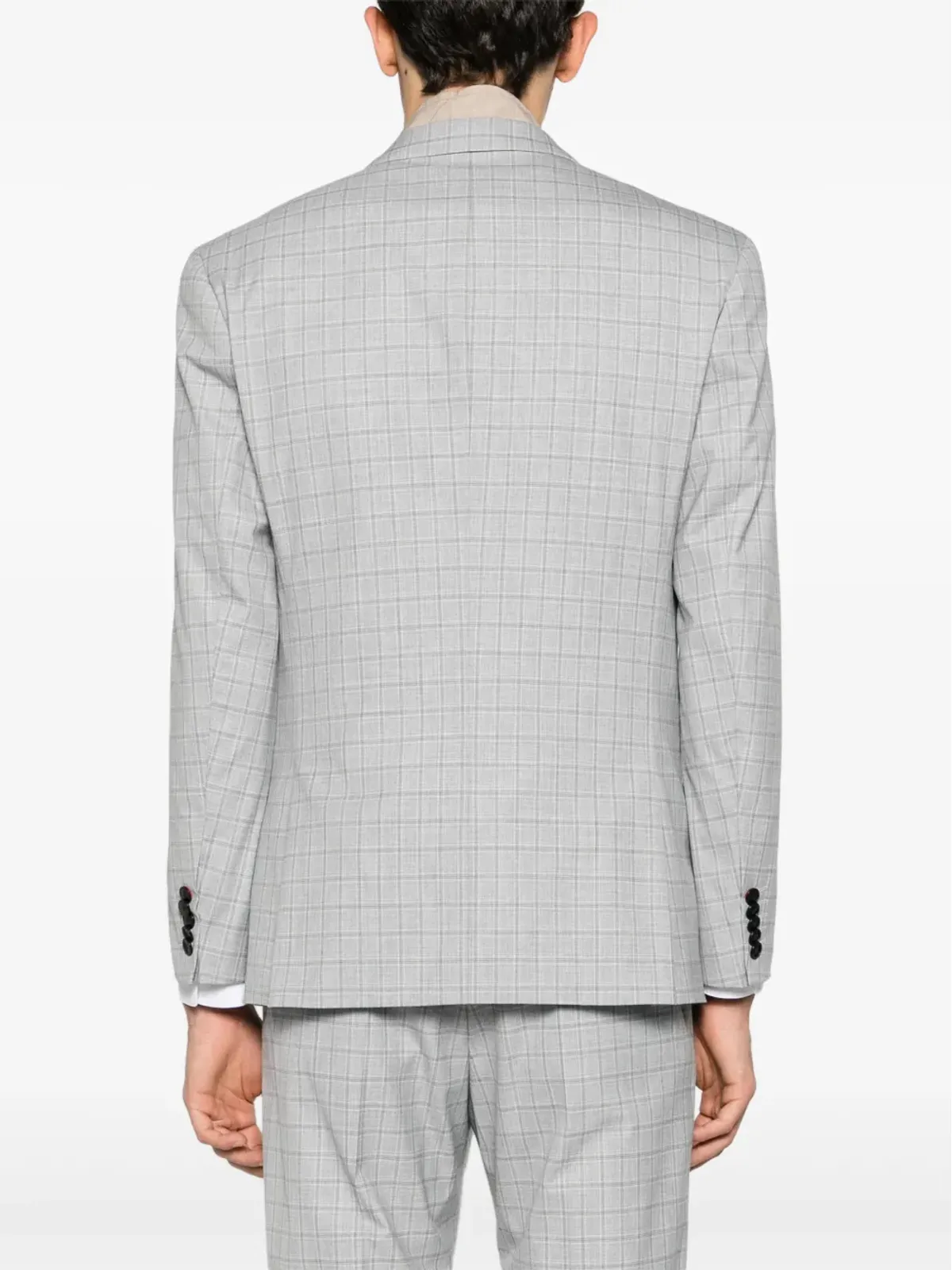 HUGO plaid-check single-breasted blazer - 画像4