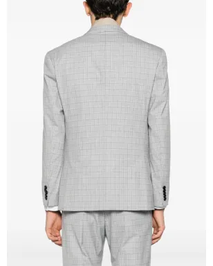 HUGO plaid-check single-breasted blazer - サムネイル4