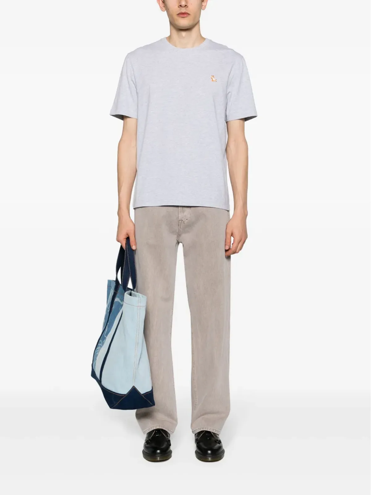 Maison Kitsuné Chillax Foxパッチ コットン Tシャツ - グレー - 画像2