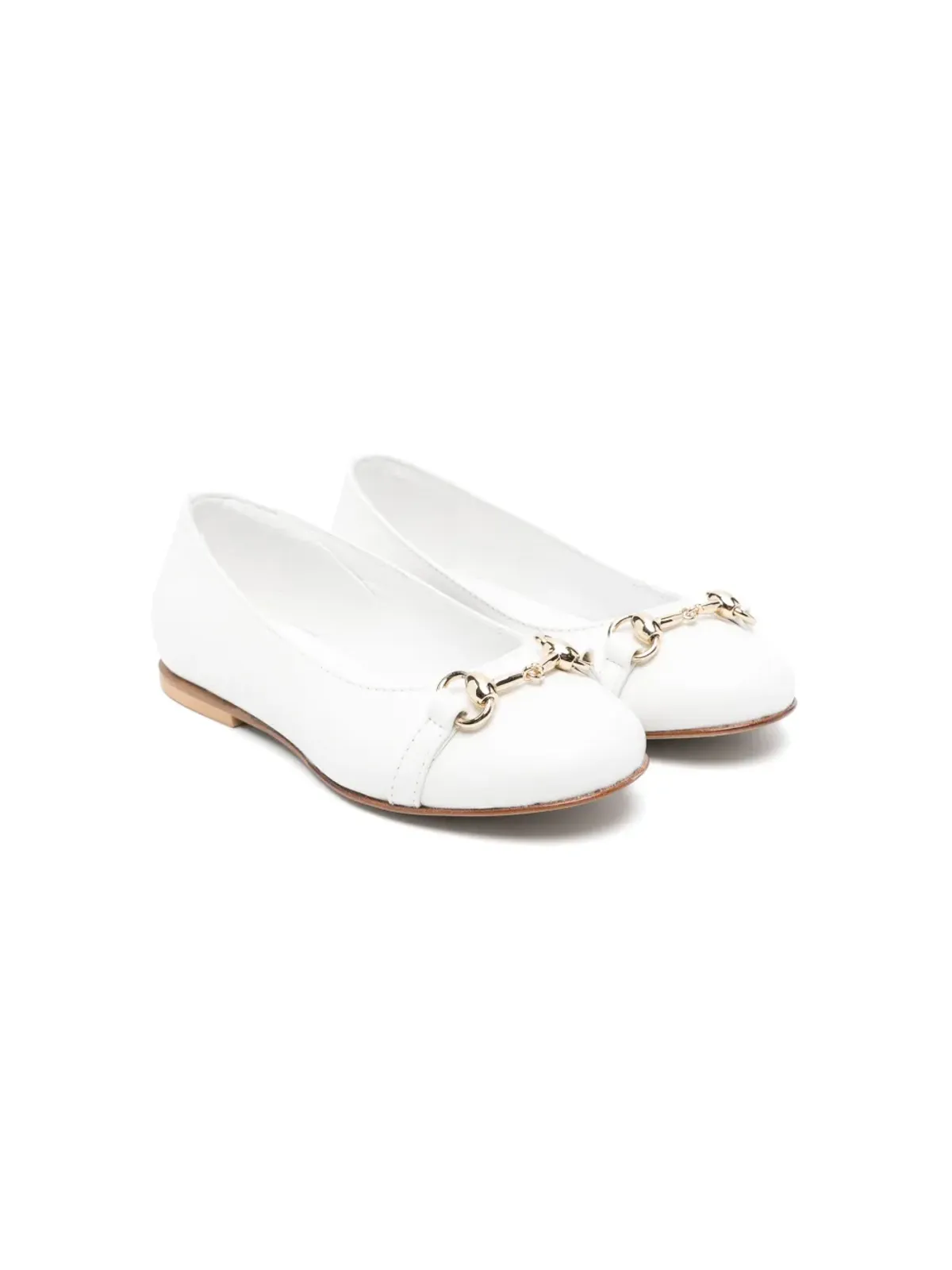 MONTELPARE TRADITION ホースビットディテール レザー バレリーナシューズ - White - 画像1