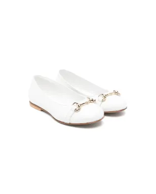 MONTELPARE TRADITION ホースビットディテール レザー バレリーナシューズ - White - サムネイル1