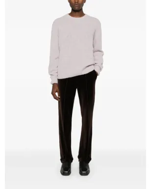 TOM FORD ストレートレッグ ベロア トラックパンツ ブラウン - サムネイル2