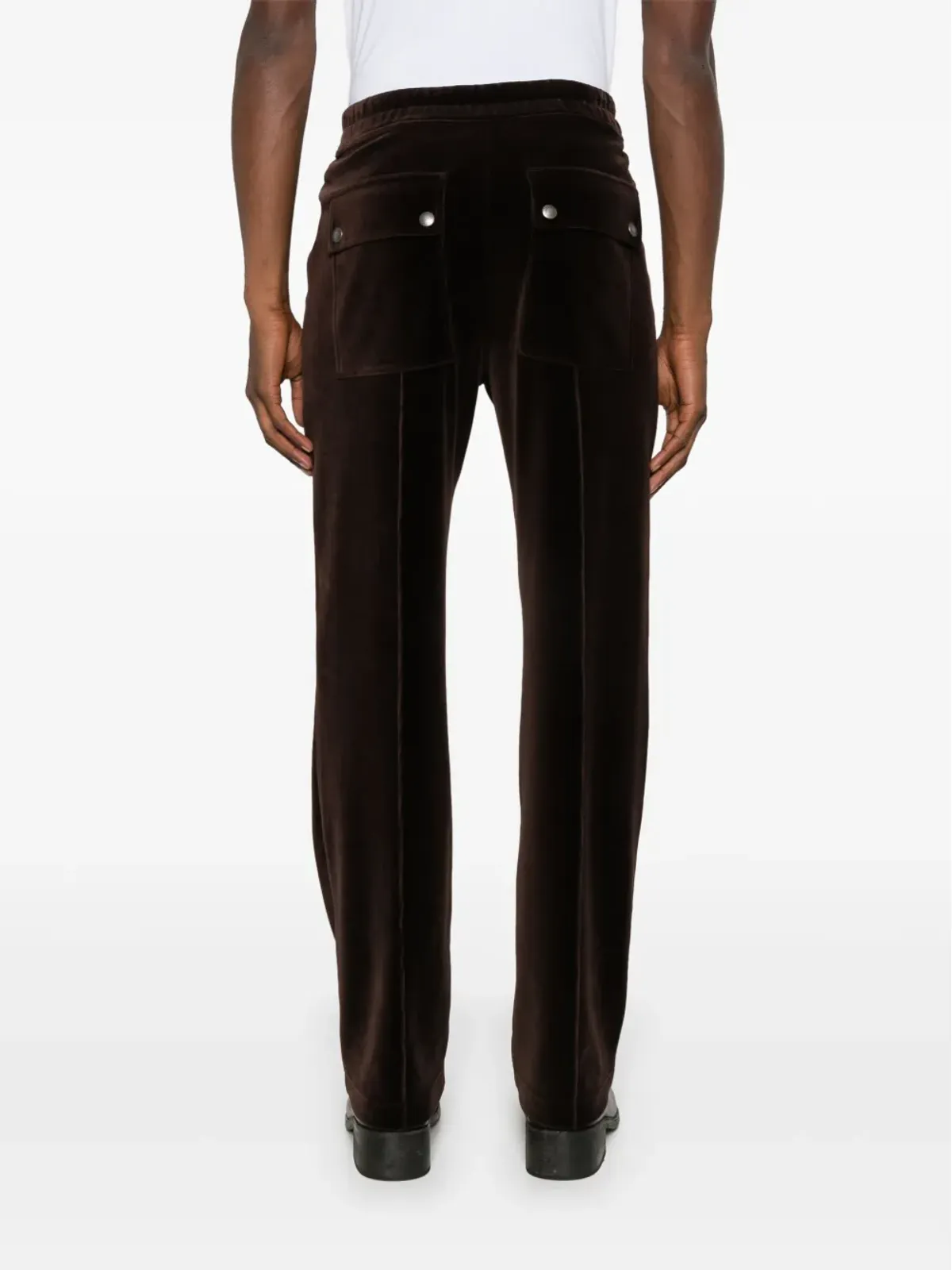 TOM FORD ストレートレッグ ベロア トラックパンツ ブラウン - 画像4