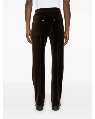 TOM FORD ストレートレッグ ベロア トラックパンツ ブラウン - サムネイル4