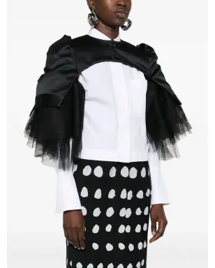 Noir Kei Ninomiya チュールインサート付きクロップドジャケット - サムネイル3