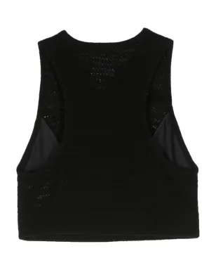 Emporio Armani ニットクロップトップ - ブラック - サムネイル2