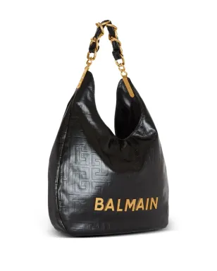 Balmain 1945 しわ加工レザー ショルダーバッグ - ブラック - サムネイル5