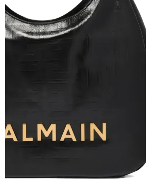 Balmain 1945 しわ加工レザー ショルダーバッグ - ブラック - サムネイル4