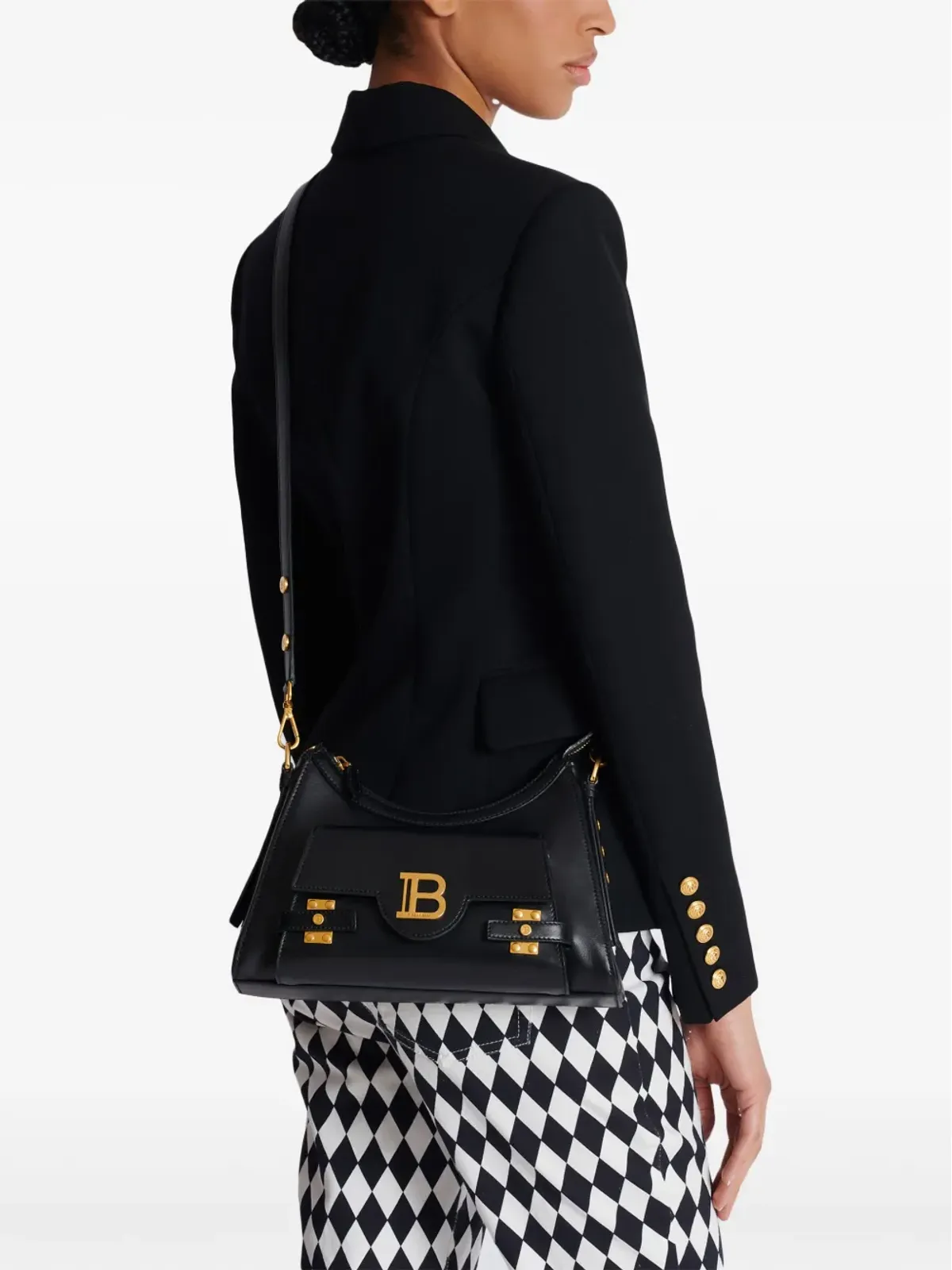 Balmain B-Buzz レザー ショルダーバッグ - ブラック - 画像3