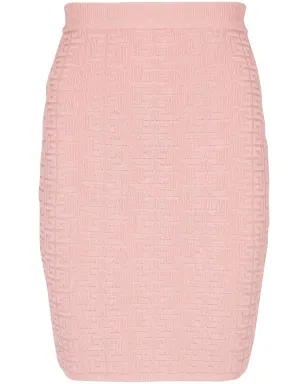 Balmain PBインターシャニットミニスカート ピンク - サムネイル1