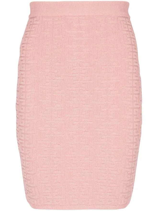 BALMAIN Balmain PBインターシャニットミニスカート ピンクの商品画像