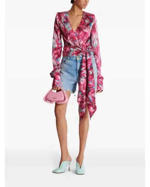 Balmain フェザー柄シルクブラウス - サムネイル2