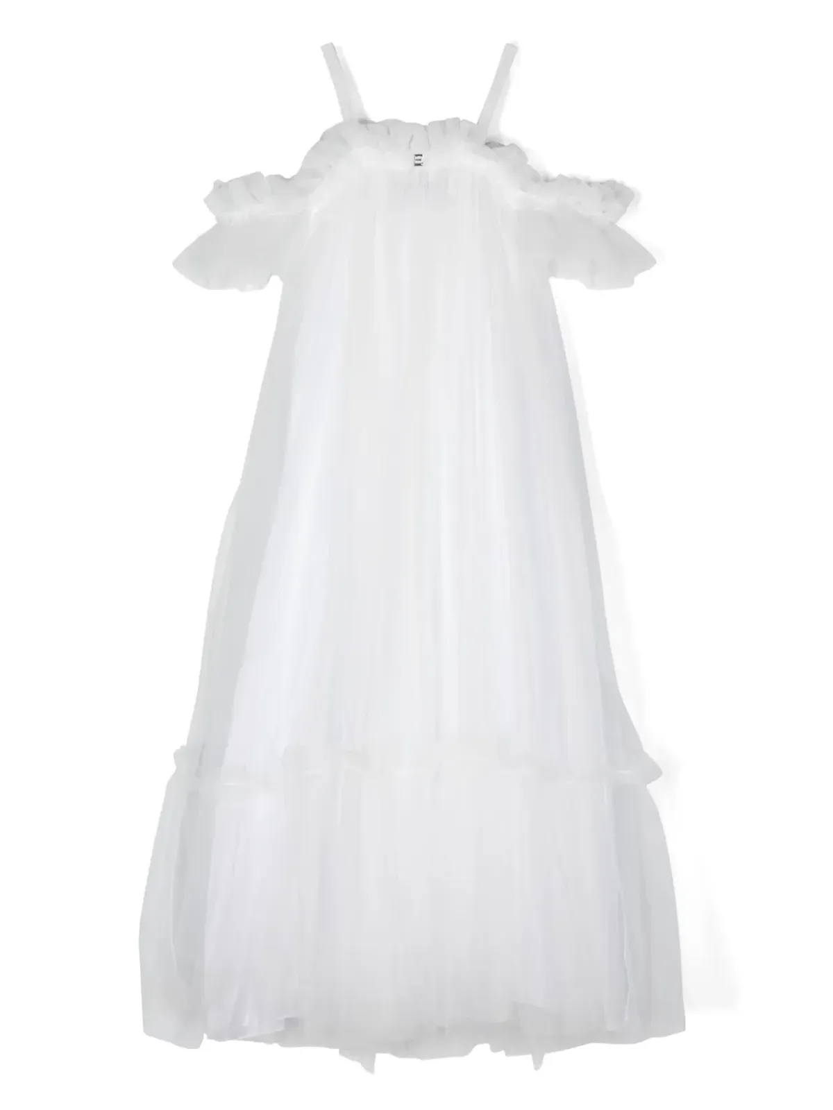 Ermanno Scervino Junior 花柄アップリケチュールドレス - 画像2