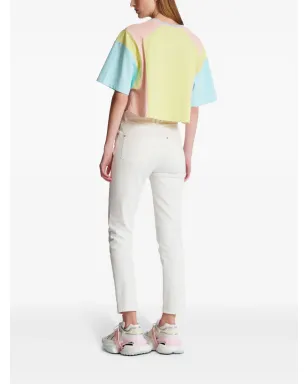 Balmain パームツリー柄 クロップドTシャツ イエロー - サムネイル4