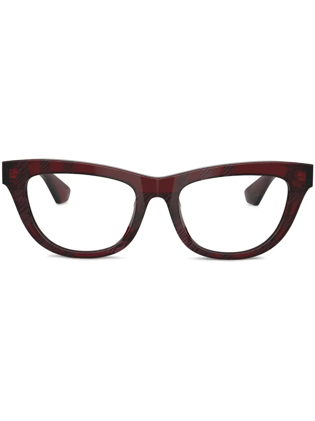 Burberry Eyewear チェック柄キャットアイ眼鏡 - レッド - 画像1