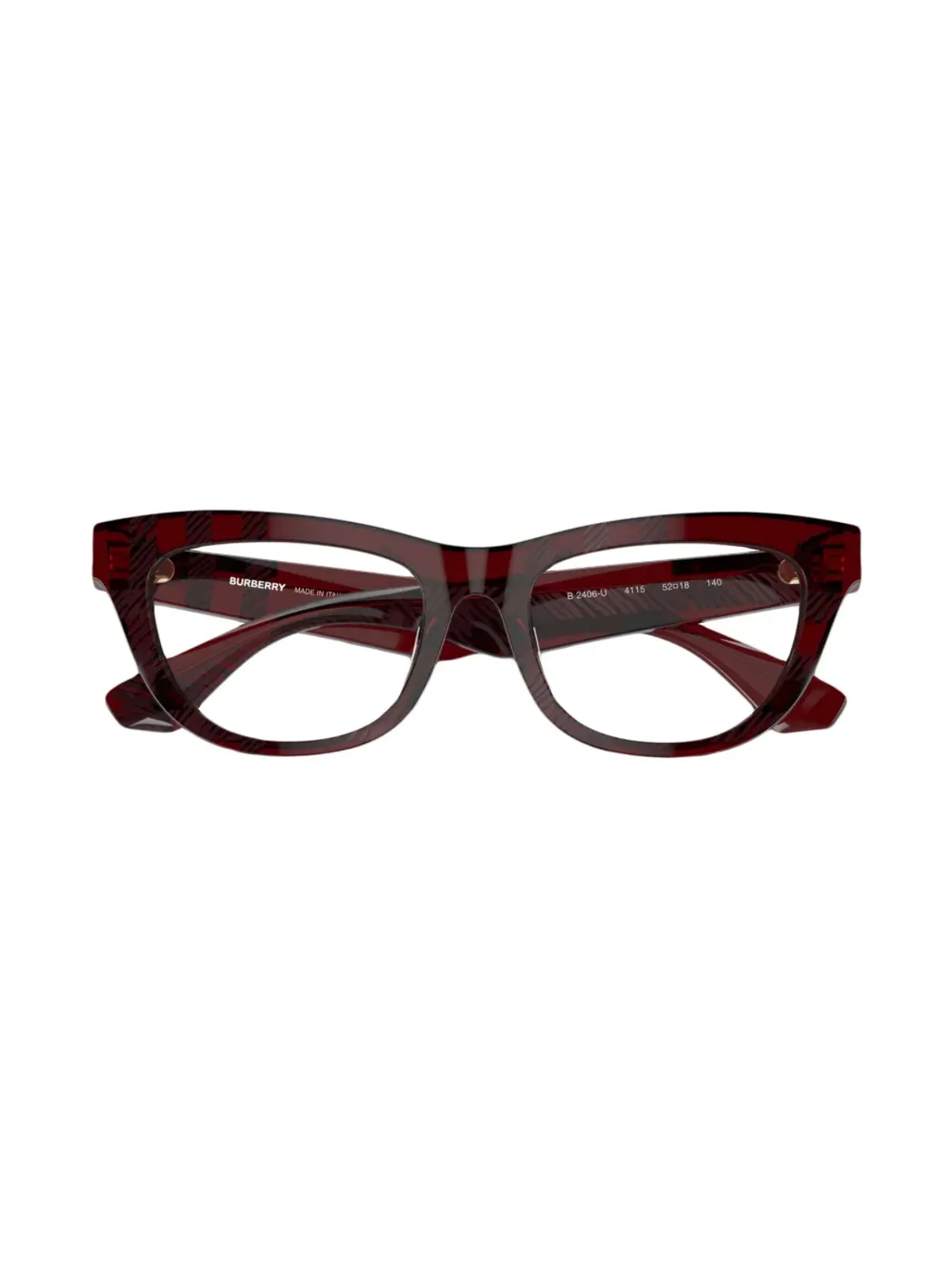 Burberry Eyewear チェック柄キャットアイ眼鏡 - レッド - 画像5