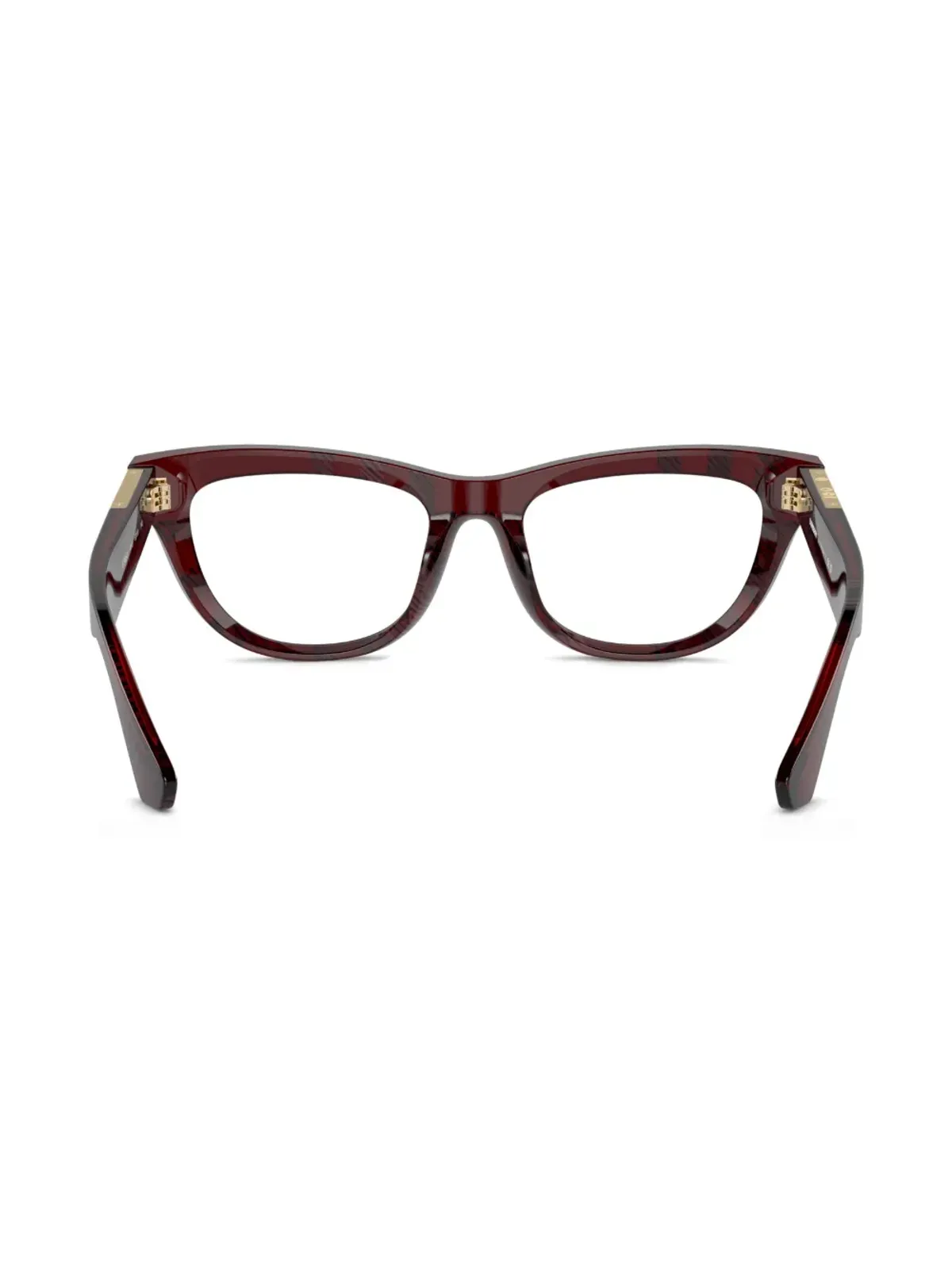 Burberry Eyewear チェック柄キャットアイ眼鏡 - レッド - 画像4