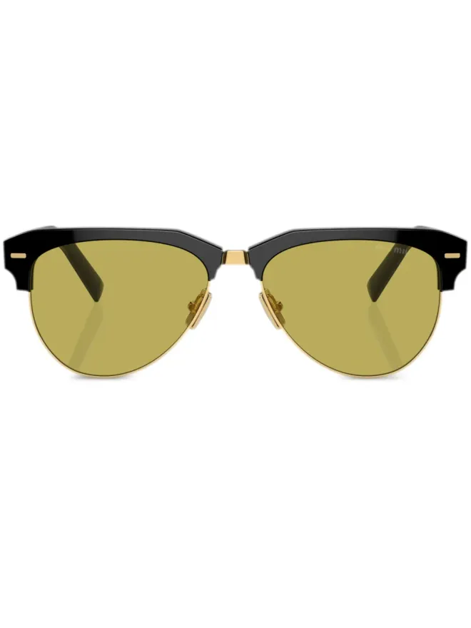 Miu Miu Eyewear Miu Miu Eyewear ロゴ入りナビゲーターフレーム サングラスの商品画像