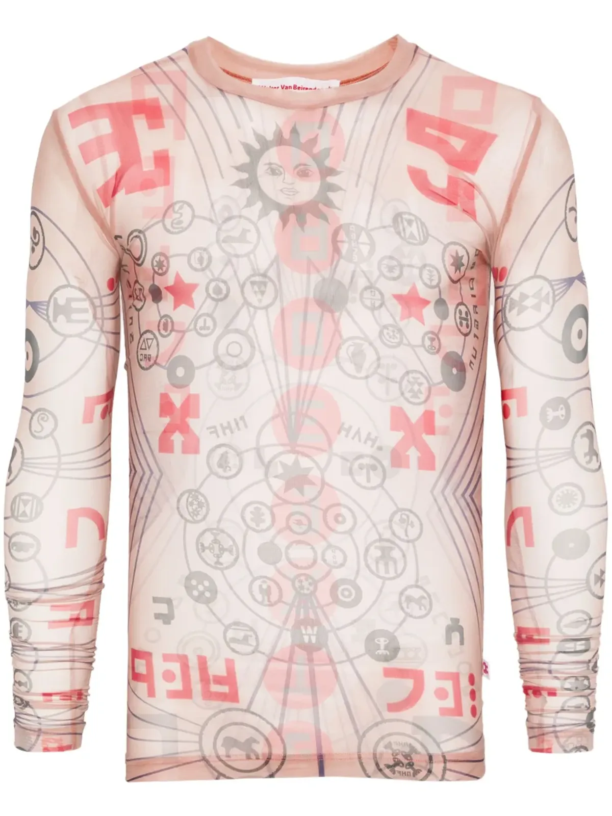 Walter Van Beirendonck グラフィックプリント メッシュトップ - 画像1