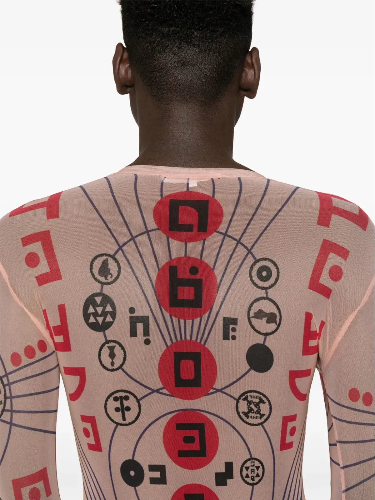 Walter Van Beirendonck グラフィックプリント メッシュトップ - 画像5