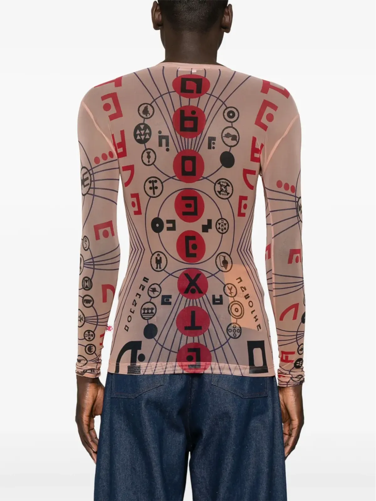Walter Van Beirendonck グラフィックプリント メッシュトップ - 画像4