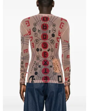 Walter Van Beirendonck グラフィックプリント メッシュトップ - サムネイル4